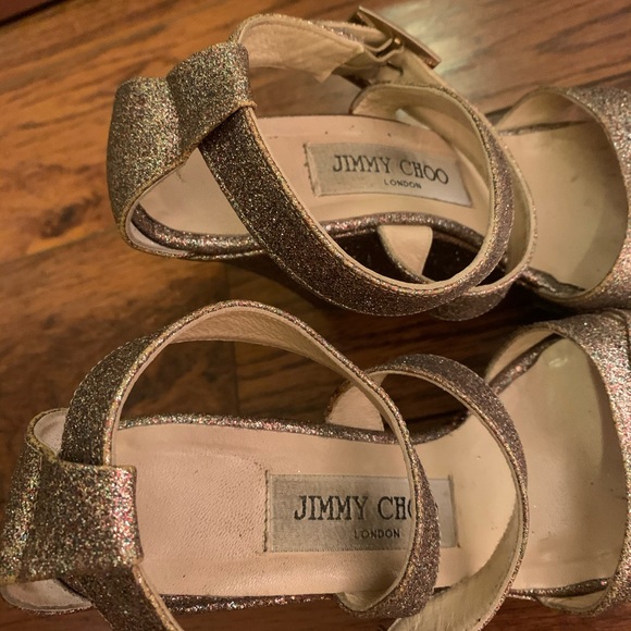 Sparkly Jimmy Choo platform heels sandals - Picture 2 of 3